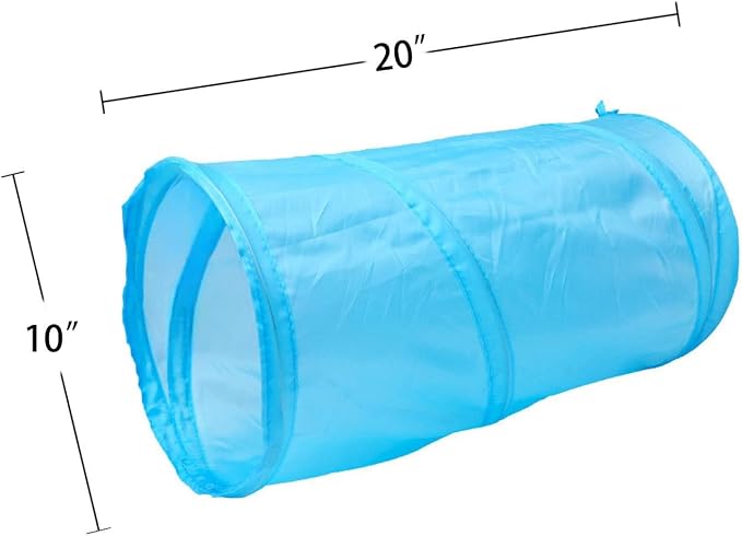 iCAGY Cat Tunnel for Indoor Small Cats Kittens Rabbits, Foldable Tube Toys | Interactive Pet Crinkle Pop Up Tunnel Play Toys, Relieve Cat Boredom, Light Pink 20" - Image 4