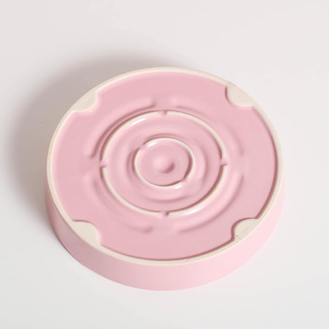 8.66 in Pink Ceramic Slow Feeder Dog Bowl for Medium and Large Breed,Pet Feeding Dog Food Water Dish Heavy Weighted,Puppy Bowl for Fast Eaters,Puzzle Slow Eating Dish Modern Cute - Image 6