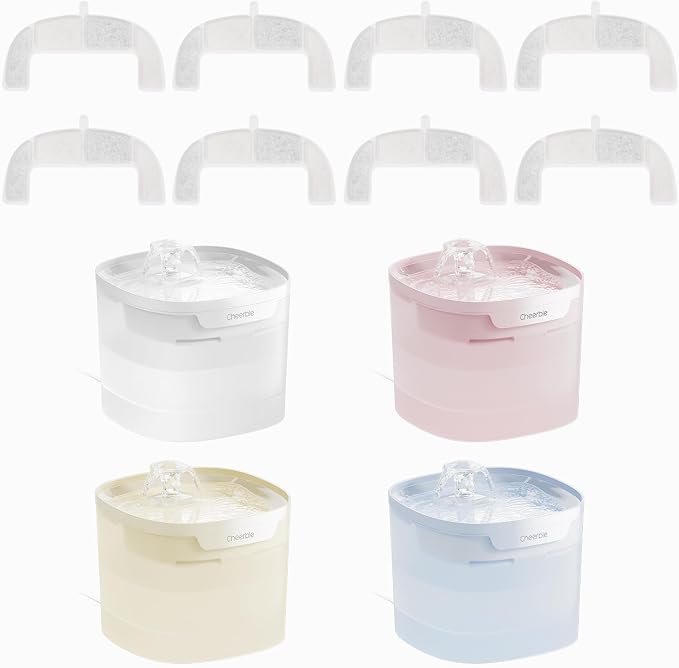Cheerble Pumpless Pet Water Elfin Fountain E1 Lite Replacement Filter-8-Pack by CheerblePet
