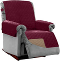 Sofa Shield® Couch Large Recliner Slip Cover with Strap, Burgundy Tan | Reversible Furniture Protector, Stain and Tear Resistant Cushion Cover, Machine Washable Slipcover for Pets, Cats 70 inch by SofaShield