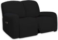 PureFit Super Stretch Loveseat Recliner Sofa Couch Cover with Pocket | 2 Seats Non Slip Soft Sofa Slipcover, Washable Reclining Furniture Protector for Kids, Pets (Recliner Loveseat, Black) by PureFit