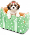 Dog Center Console Car Seat for Small Dogs Under 15lbs,Detachable Washable Booster Pet Car Seat Travel Bed with Storage Pockets and Seat Belt(Green) by HANMEIANINC