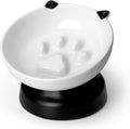 vancasso Slow Feeder Cat Bowls, Ceramic Elevated Slow Feeder Cat Bowls, Raised Food Bowl for Wet Food (Black) by vancasso