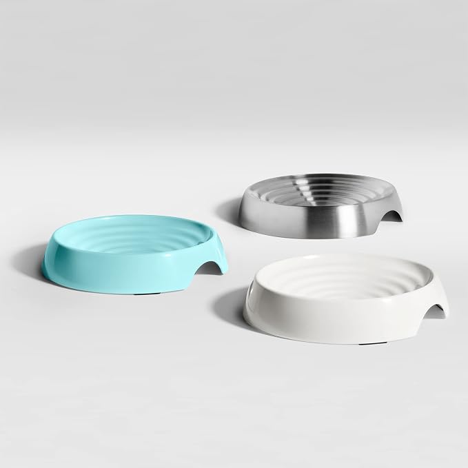 CatGuru Cat Bowls, Whisker Friendly Food Bowl for Indoor Cats, Reliefs Whisker Fatigue, Wide Kitten Dish, Non Slip Pet Dishes, Shallow Pet Plates (Aruba, (Pack of 2)) - Image 7