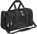Soft-Sided Pet Carrier for Cats and Dogs, Collapsible Travel Bag with Shoulder Strap, Removable Mat, Mesh Windows, 17x11x11 Inch,Black by Unknown