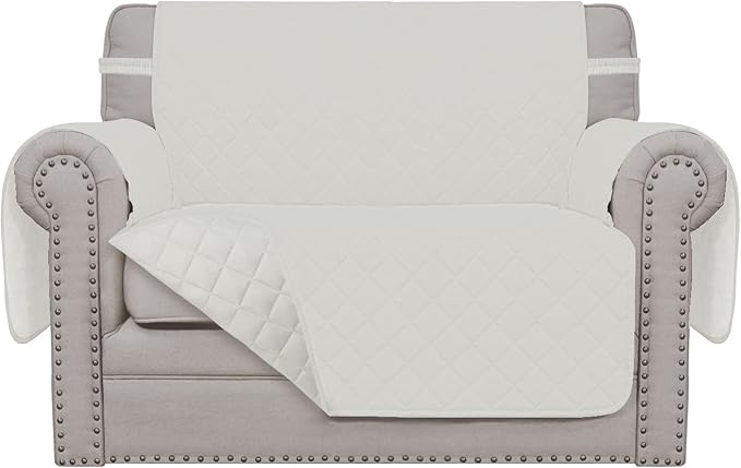 Easy-Going Oversized Chair Sofa Slipcover Reversible Sofa Cover Water Resistant Couch Cover Furniture Protector Cover with Elastic Straps for Pets Dog (Oversized Chair, Ivory/Ivory) | Machine Washable Slipcover For Dogs, Water Resistant Furniture Mat F... by Easy-Going