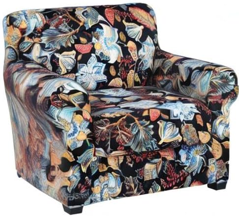 hyha Stretch Couch Covers, Chair/Sofa Covers, Armchair Slipcover for Dogs | Floral Pattern, Printed, 2 Pieces, Separate Couch Cushion Slipcover, Soft Chair Cover with Elastic Bottom for Pets (Armchair) - Image 9