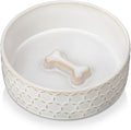MALACASA Ceramic Dog Food Bowl, Water Dish for Small Breeds, 1.5 Cups | Honeycomb Pattern, Ceramic Pet Bowl, Food and Water Dish, Dishwasher and Microwave Safe, for Small Dogs and Cats by MALACASA