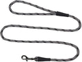 Mendota Pet Snap Leash - British-Style Braided Dog Lead, Made in The USA - Black Ice Silver, 3/8 in x 4 ft - for Small/Medium Breeds by MendotaPet