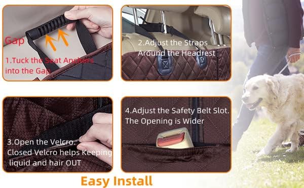 ANOSOSPECIAL Dog Car Seat Cover for Back Seat Cover for Kids,Non Stick Fur Rear Seat Protector for Pet,Nonslip Waterproof Universal Fit Interior for Auto SUV(XL, Coffee Brown) - Image 6