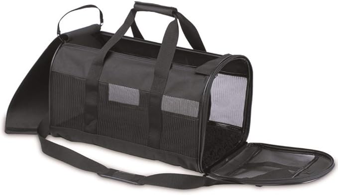 Petmate Kennel Cab Soft-Sided Dog & Cat Carrier, up to 10lbs, 17in, Black | Travel Carrier for Pets up to 10 lbs, Ideal for Small Dogs and Cats on the Go by Petmate