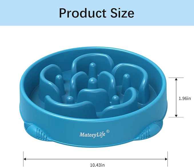 MateeyLife 2-Pack Slow Feeder Dog Bowls, 4 Cups, Dog Puzzle Feeder Bowl | Food-contact safe, dishwasher safe, non-slip base, maze design, for fast eaters, for dogs and cats, daily mealtimes - Image 3