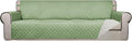PureFit Reversible Quilted Couch Covers for Dogs Sofa Cover 4 Seater 88" | Sage Green/Ivory, Water Resistant Couch Protector, Washable Pet Couch Cover with Non Slip and Elastic Straps For Kids by PureFit