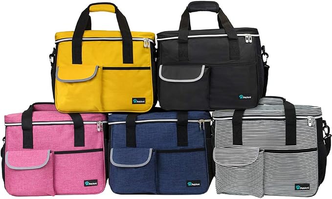 PetAmi Dog Travel Bag Organizer, Pet Supplies Diaper Tote, Navy Blue Medium | Pet Travel Kit with 2 Food Containers & 2 Collapsible Dog Bowls, Luggage Sleeve, Weekend Getaway Road Trip Camping Essentials - Image 7
