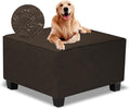 Ottoman Cover Square,Waterproof Square Ottoman Covers Thick Slipcover for Living Room,Washable Storage Footstool Furniture Protector for Dogs,Pets,Chocolate,X-Large by TOPHMDECOR