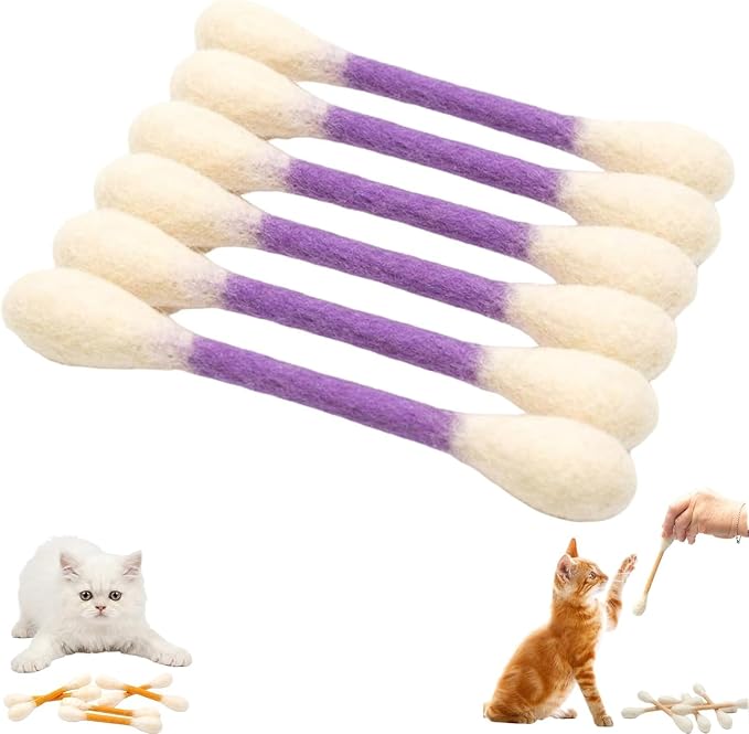 Cotton Swabs Cat with Catnip, 6 Pk Giant Kitten Chew Sticks,Interactive Kitty Kick Sticks for Cat Lovers Gift - Sturdy Teething Chew Toy (Purple) by Unknown