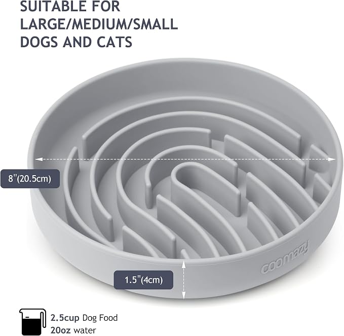 Coomazy Slow Feeder Dog Bowls, Silicone Anti Choking Puzzle Dog Food Bowl | Interactive Pet Slow Eating Bowl,Prevent Overeating Keeps Dogs Busy,for small and large dogs - Image 4