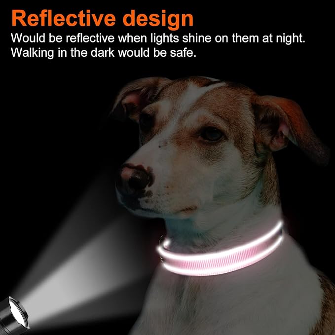Joytale Reflective Dog Collar, Adjustable Neoprene Padded, Pink XS | Breathable Nylon for Puppies and Small Breeds, No Chafing on Walks and Indoor Training, Light Metal D-Ring, Night Safety - Image 5