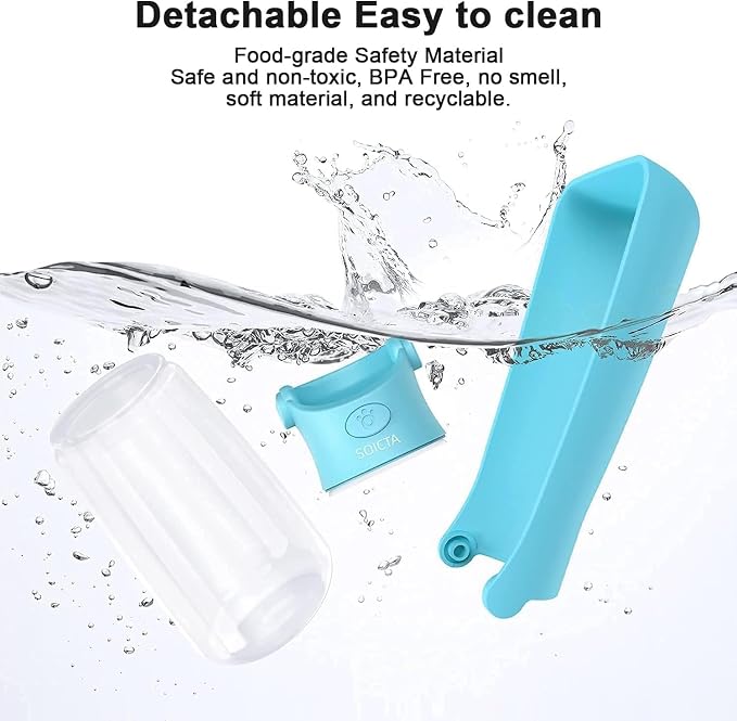 SOICTA Portable Dog Small Animals Water Bottle for Walking 19 OZ or 12 OZ Pet Water Bottles for Puppy Medium Large Dogs Little Animals Water Dispenser Dog Small Animals Water Bowl - Image 5