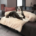 Luxurious Calming Dogs/Cats Bed Mats, Dog Pad Washable Removable Couch Cover, Plush Long Fur Mat for Pets, Waterproof Lining, Perfect for Small, Medium and Large Dogs and Cats (Beige, 53"x39") by Tinaco