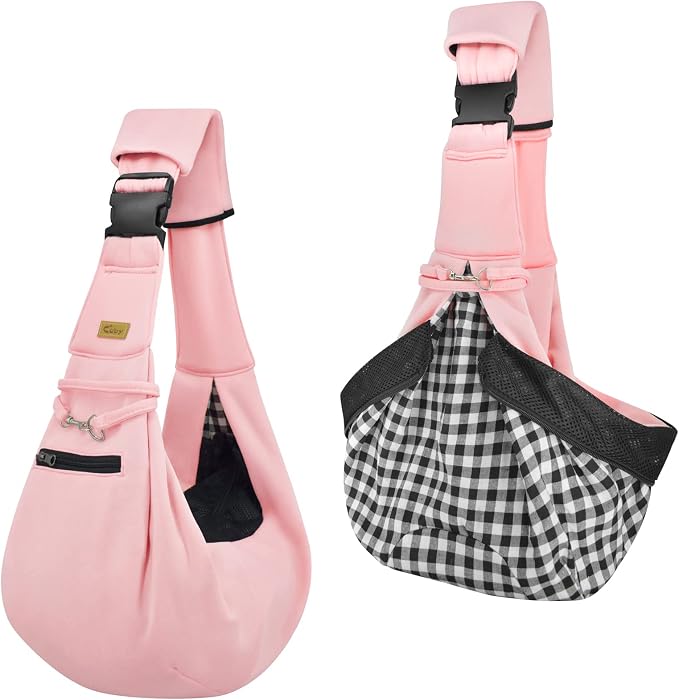 CUBY Dog and Cat Sling Carrier - Hands Free Reversible Pet Papoose Bag - Soft Pouch and Tote Design - Suitable for Puppy, Small Dogs Cats Outdoor - Image 8