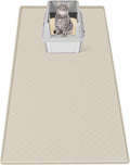 Cat Litter Mat for Litter Box 51"x25.6" Extra Large Silicone Mat, Beige | Waterproof Non-Slip Litter Box Mat with Raised Edges, Cat Litter Trapping Mat for Pet, Cat Litter Rug for Floor by Bartuke