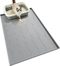 Songrey Silicone Cat Litter Mat 34" x 22", Large Litter Trapping Mat, Gray | Waterproof, Urine-Proof Litter Box Mat for Floor, Soft on Kitty Paws, Easy To Clean, Cat Supplies, Pet Feeding Mat by Unknown