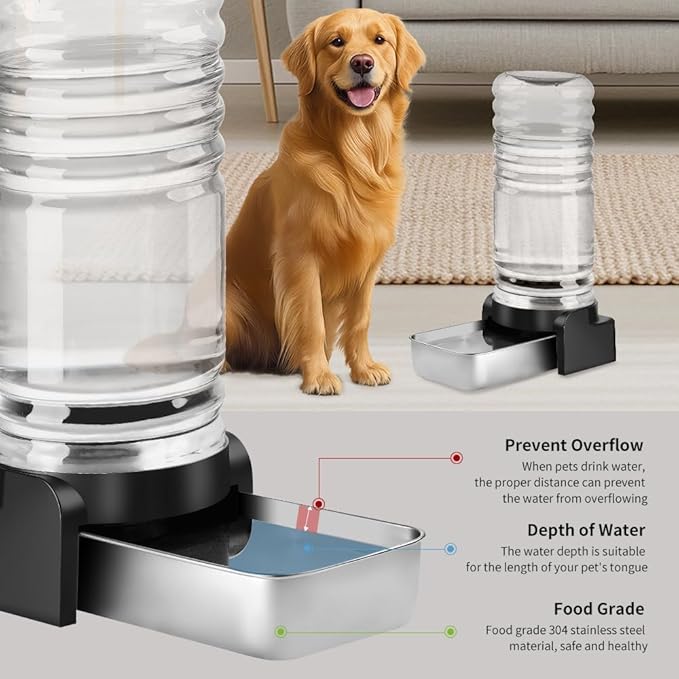 Marchul 1.5 Gallon Cat Water Dispenser, Automatic Gravity Dog Water Feeder, Stainless Steel Large Capacity Cat Waterer for Cats and Small Dogs (3 Filters) - Image 7