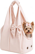 Fashion Dog Purse Carrier for Small Dogs, Soft-Sided Dog Bag Carrier with 4 Large Pockets, No Collapse, Lightweight, Smart Zipper Lock, Comfortable Puppy Cats Rabbit Carrier for Travel, Outdoor(Pink) by Unknown