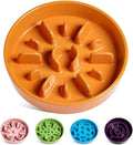 LE TAUCI Slow Feeder Dog Bowls Ceramic,3 Cups Slow Feeding Dog Bowl Medium Large Breed, Pet Bowl for Fast Eaters, Puzzle Pet Dishes,Sun Orange by LETAUCI
