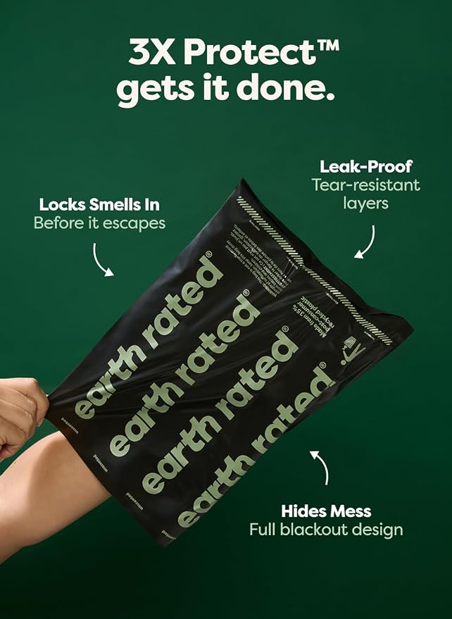 Earth Rated 3X Protect Dog Poop Bag Rolls, Odor Blocking, Unscented, 240 Ct | Leak Proof Extra Thick - Image 4