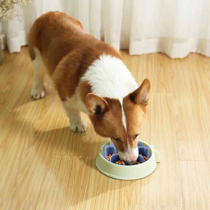 Soft Silicone Anti-Choking Puzzle Slow Feeder Insert, Compatible with Regular Elevated Dog Bowls No-Spill Design to Slow Down Eating - Image 2