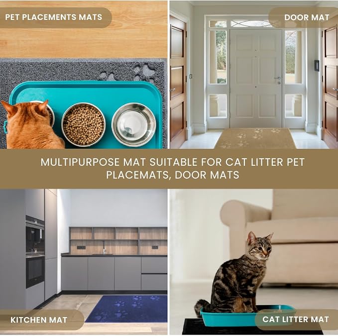 Andalus Small Cat Litter Mat, Pack of 2 - Waterproof, Non-Slip & Easy to Clean Cat Litter Box Mat for Extra Efficient Pet Litter-Trapping, Beige (15.75” X 11.75”) - Image 7