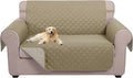U-NICE HOME Loveseat Sofa Cover for 2 Cushion Couch, Light Camel/Beige | 45''Loveseat Cover Washable, Pet Friendly, Elastic Straps, Water Repellent, Furniture Protector for 2 Cushion by U-NICEHOME