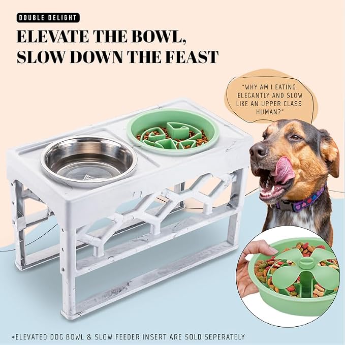 AVERYDAY Slow Feeder Dog Bowls for Large Breeds Fits Raised Feeding Station, Puzzle Dog Food Bowls to Slow Down Eating, Dogs Feeding Bowl with Non-Slip, Slows Feeder Pet Bowl for Wet and Dry Food - Image 8