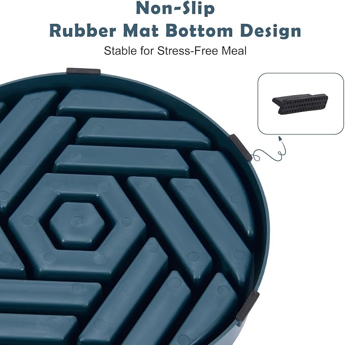 TOBYTO Slow Feeder Dog Bowls Large Medium Breed,Anti-Choking Slow Eating Dog Food Bowl,Non Slip Pet Slower Food Feeding Bowls Large Puzzle Slow Feeder Bloat Stop Maze Dog Dishes,Dark Blue - Image 8