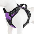 Reflective Dog Harness No Pull Large Breed Vest | with 2 Metal Leash Attachment Hooks(L, Purple) by PHOEPET
