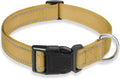 Reflective Dog Collar, Puppy Collar with Buckle Adjustable, Brown L | Breathable Nylon Collars for Small Medium Large Dogs, No Chafing on Walks and Outdoor Hikes, Metal D-Ring, Night Safety by BOOMIBOO