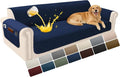 Velvet 100% Waterproof Couch Cover for Dogs Washable Sofa Covers for 3 Cushion Couch Pet Friendly Oversized Sofa Slipcovers Non Slip Furniture Protector with Pockets (XX-Large, Navy) by YUEVELLASofaCover
