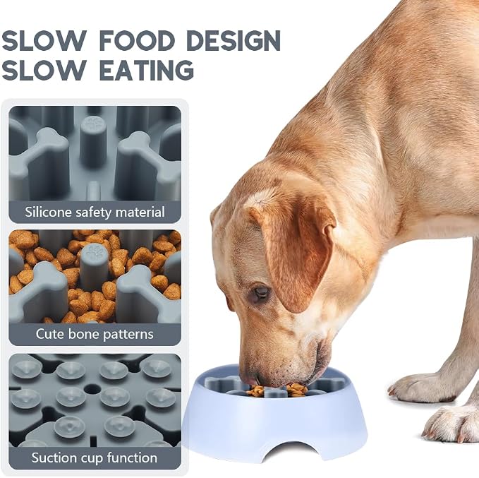 Soft Silicone Anti-Choking Puzzle Slow Feeder Insert, Anti-Slip for Dog Bowls - Image 3