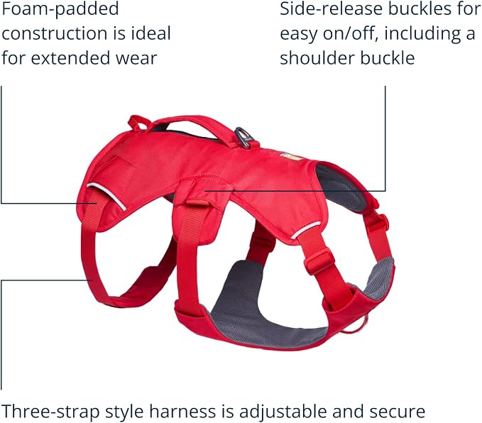Ruffwear, Web Master, Multi-Use Support Dog Harness, Hiking and Trail Running, Service and Working, Everyday Wear, Red Canyon, XX-Small - Image 5