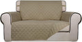 PureFit Reversible Quilted Sofa Cover, Water Resistant Medium Slipcover Furniture Protector, Washable Couch Cover with Non Slip Foam and Elastic Straps for Kids, Dogs, Pets (Loveseat, Beige/Beige) | Beige/Beige, Water Resistant Couch Protector, Washabl... by PureFit
