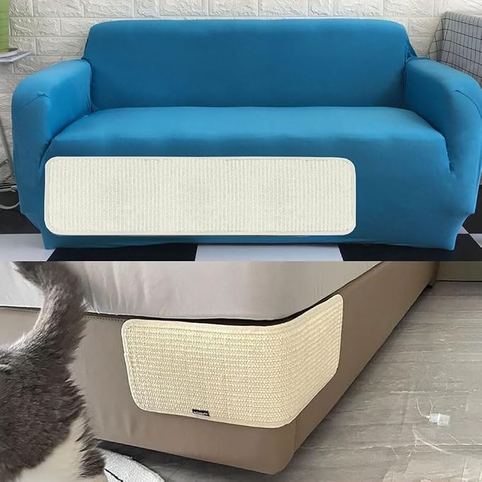 Cat Scratching Pad Natural Sisal Sofa Bed Corner Furniture Protector | Cat Scratcher Mats Protecting Carpets and Sofas Couch Corner Furniture Anti-slip Sisal Cat Repellent Mat for Sofa Desk Legs - Image 3