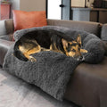 Calming Dogs/Cats Bed Mats, Dog Pad Washable Removable Couch Cover, Plush Long Fur Mat for Pets, Waterproof Lining, Perfect for Small, Medium and Large Dogs and Cats (Dark Gray, 45"x37") by Tinaco