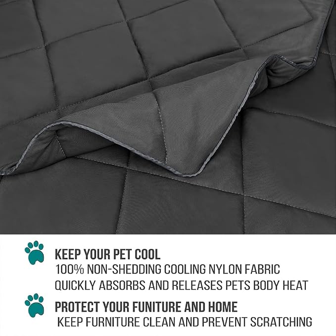 PetAmi Premium Cooling Dog Blanket | Lightweight Fluffy Pet Throw Blanket Bed Cover for Dogs, Cat, Puppies | Pet Blanket Furniture Protector Couch Sofa | Reversible Fuzzy Cozy | 60x80, Grey - Image 4