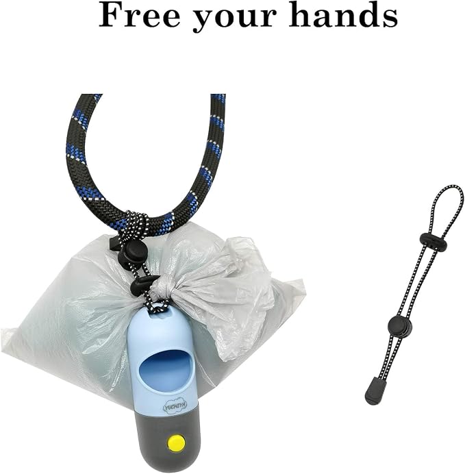 YUCHIYA Dog Poop Bags Holder with LED Flashlight, Sky Blue, 15 Bags, 3 Accessories - Image 6