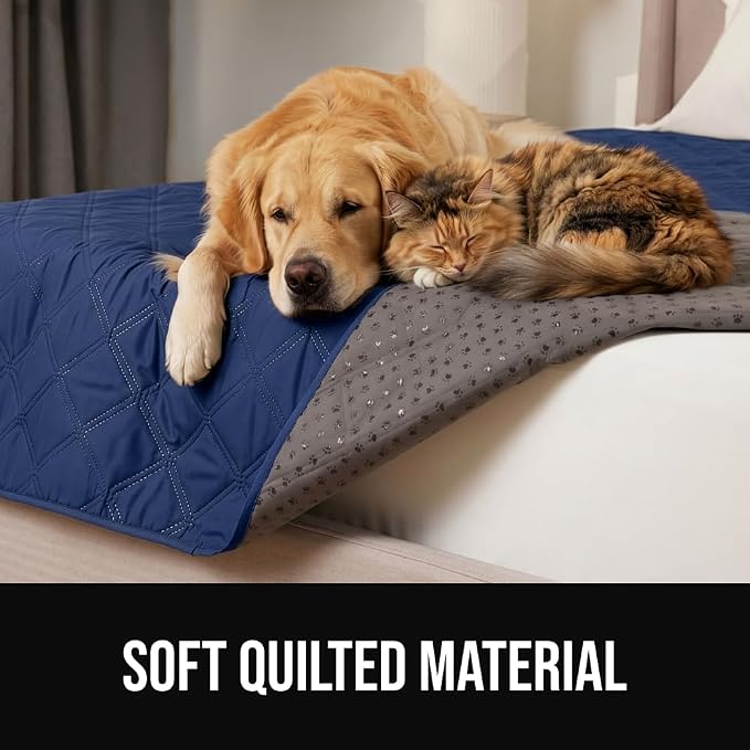 GORILLA GRIP® Waterproof Dog Blanket, Couch Cover for Dogs, 40x50 Navy | Silicone Grip Backing, Washable, Leakproof, Protects Sofa, Sectional, Bed, Crate, Car and RV, Senior Pet Essential - Image 9