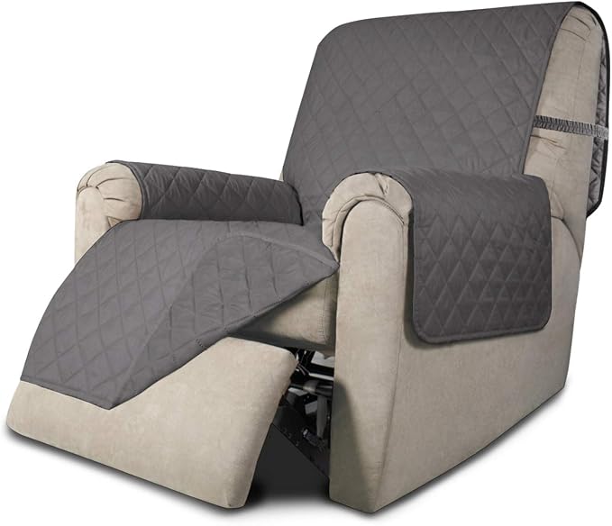 Easy-Going Reversible Couch Cover, Recliner 19 in, Gray/Gray | Machine Washable Slipcover For Dogs, Water Resistant Furniture Mat For Living Room, Non-Slip Sofa Cover, Pet Friendly by Easy-Going