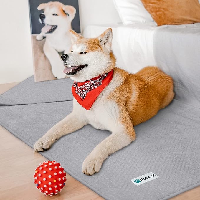 PetAmi Waterproof Dog Blanket, Leakproof Puppy Blanket, 40x60 Light Gray | For Medium Large Pets, Furniture Sofa Couch Cover Protector, Fleece Throw Indoor Cat Kitten, Reversible Washable Soft Plush - Image 5