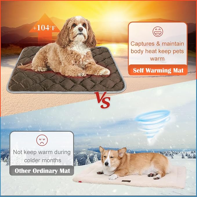 Self-Warming Cat Bed and Dog Crate Pad - Thermal Pet Heating Mat - Image 5